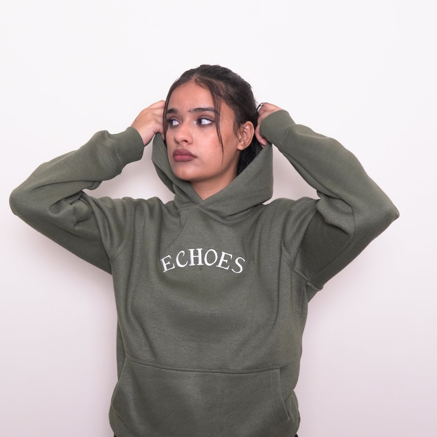 Echoes Hoodie – Olive Green Edition